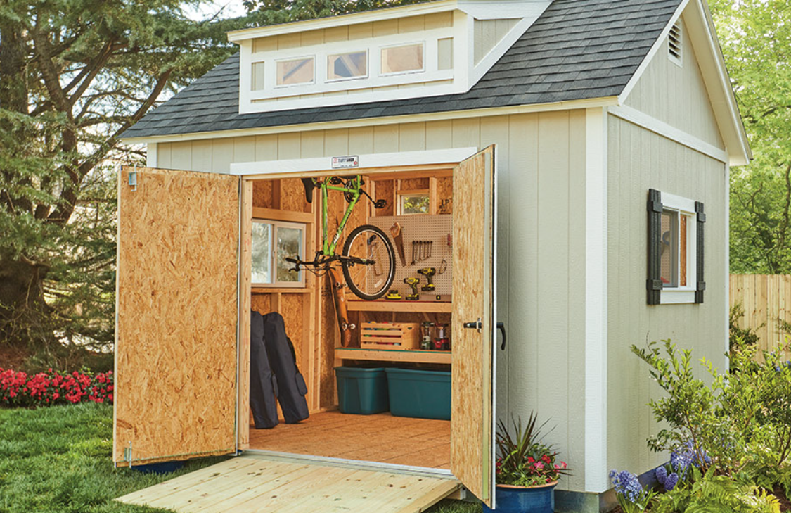 Shed garden tool storage