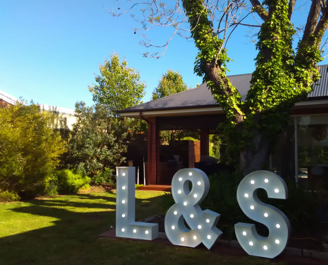 decorative letters for weddings in Adelaide